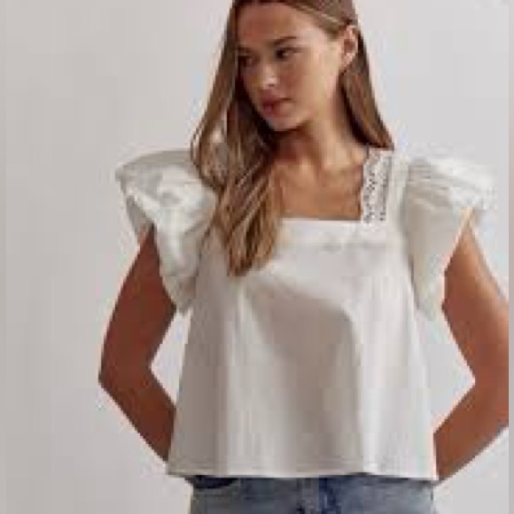 Anthropologie Tops - By Anthropologie / White Embroidered
Peasant Top / NWT Size M